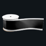 3" Satin Black ribbon w/white border<br><div class="desc">This beautiful black ribbon with white border is the perfect final touches to your gift. *See our matching gift tags and wrapping paper</div>