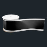 3" Satin Black ribbon w/white border<br><div class="desc">This beautiful black ribbon with white border is the perfect final touches to your gift. *See our matching gift tags and wrapping paper</div>