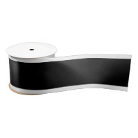 3" Satin Black ribbon w/white border