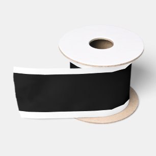 3" Satin Black ribbon w/white border Satin Ribbon