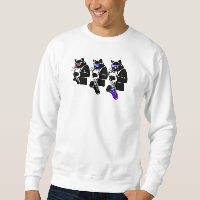 3 Sax Cats Sweatshirt (Front)
