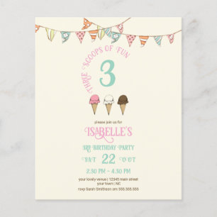 3 Scoops of Fun 3rd Birthday Ice Cream Party 