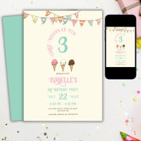 3 Scoops of Fun 3rd Birthday Ice Cream Party 
