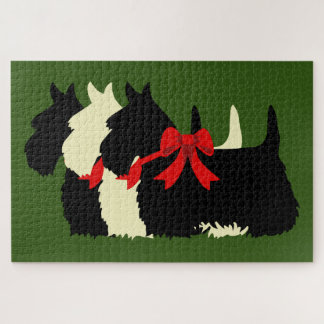 3 Scottish Terrier black silhouette /1014 piece Jigsaw Puzzle