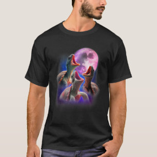 3 Sea Turtles Howling At The Moon Funny Pet Turtle T-Shirt