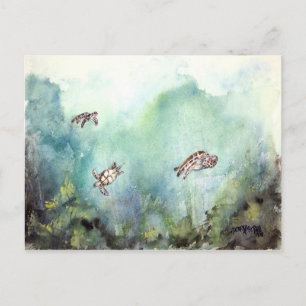 3_sea_turtles_painting postcard