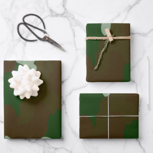 3-set Camo Green and BrownWrapping Paper 