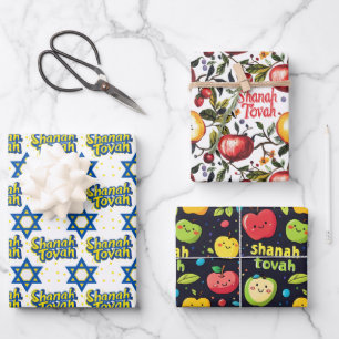 3 Shanah Tovah wrapping sheets