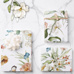 3 Sheets, Dutch Still Life Floral Art, 19" x 29" Wrapping Paper Sheet