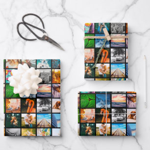 3 Sheets Photo Square Black Wrapping Paper