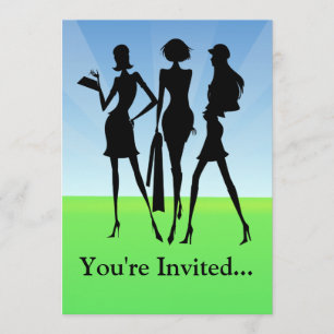 3 Shopping Women Friends Invitation