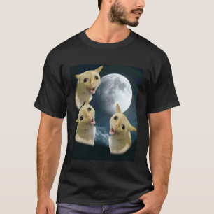 3 Silly Cats Are Howling At The Moon T-Shirt