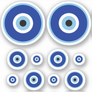 3 Sizes Traditional Blue Nazar Evil Eye Custom-Cut