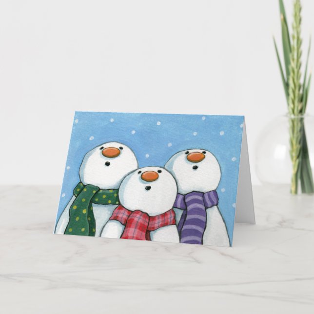 3 Snowmen Greeting Card (Front)