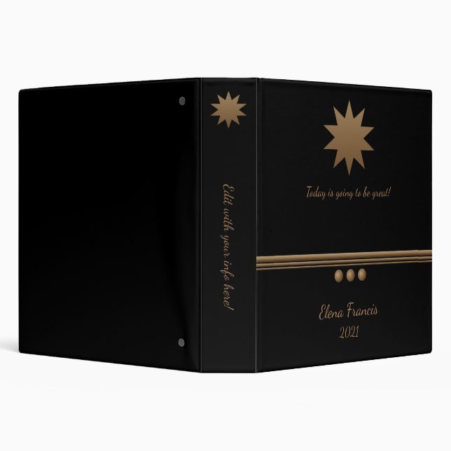 3 Sphere Brushed Gold Black Professional Binder (Background)