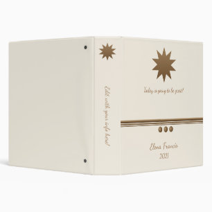 3 Sphere Brushed Gold & Cream 3 Ring Binder