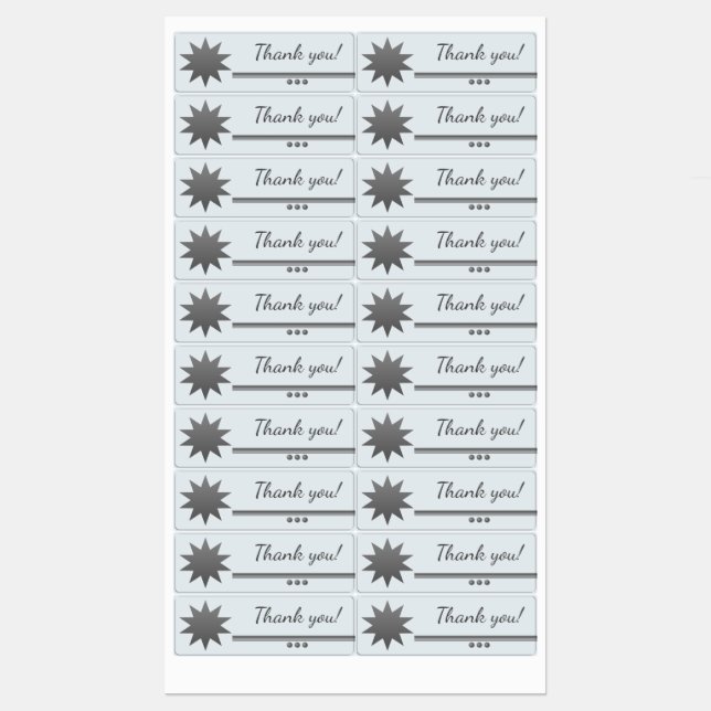 3 Sphere Silver Text Professional Thank You Labels (Sheet)