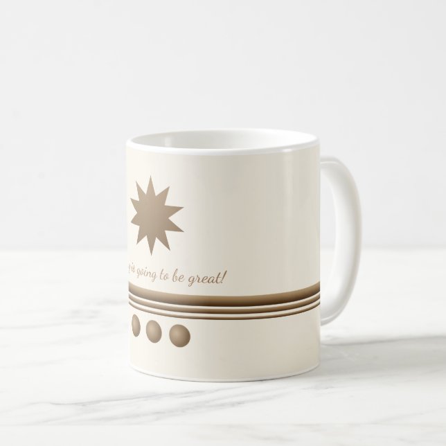 3 Spheres Brushed Gold & Cream Mug (Front Right)
