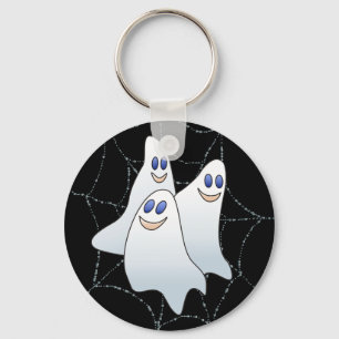 3 SPOOKS on a SPIDER WEB by SHARON SHARPE Keychain
