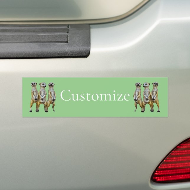 3 Standing Meerkats Thunder_Cove  Bumper Sticker (On Car)
