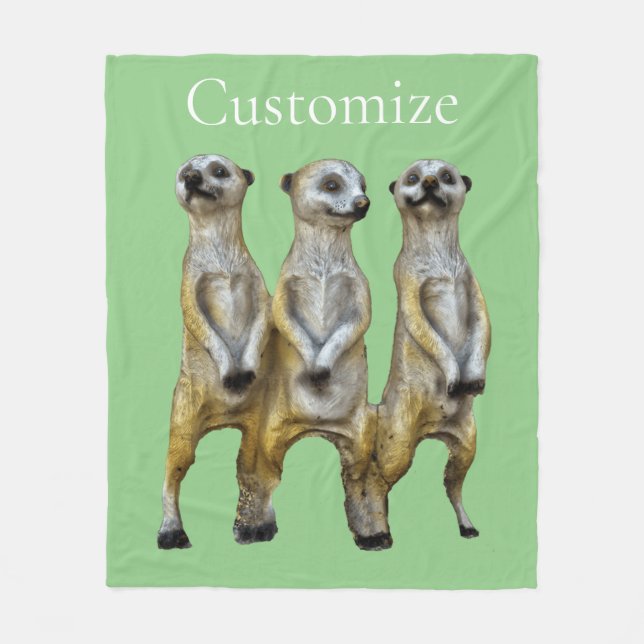 3 Standing Meerkats Thunder_Cove  Fleece Blanket (Front)
