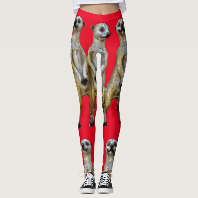 3 Standing Meerkats Thunder_Cove  Leggings (Front)