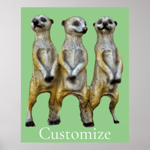 3 Standing Meerkats Thunder_Cove Poster