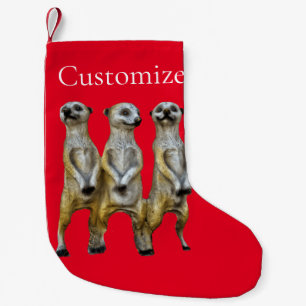 3 Standing Meerkats Thunder_Cove Small Christmas Stocking