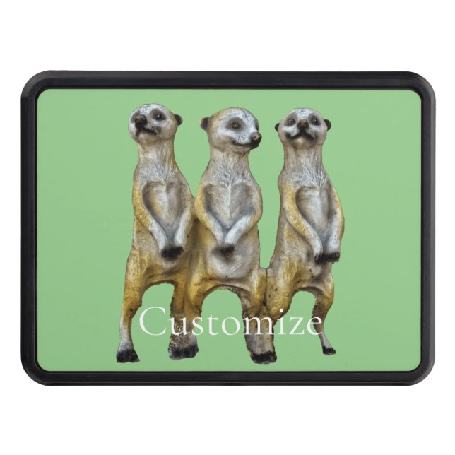 3 Standing Meerkats Thunder_Cove  Trailer Hitch Cover (Front)