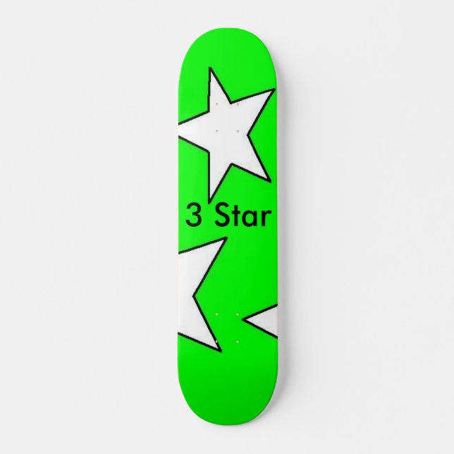 3 Star Designs Green Skatboard Skateboard (Front)