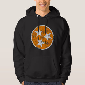 3 Star TN Orange and White Distressed Tennessee St Hoodie
