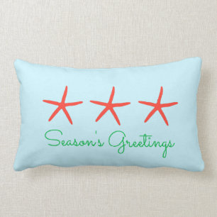 3 Starfish Season's Greetings Pillow