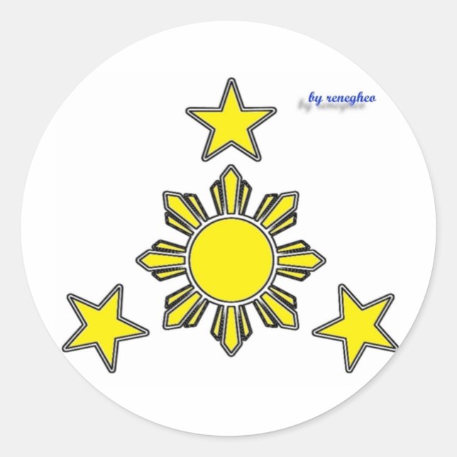 3 stars & a sun classic round sticker (Front)