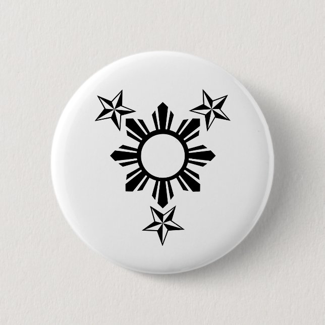 3 Stars and Sun 2 Inch Round Button (Front)