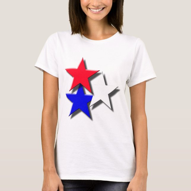 3 Stars, Red, White and Blue T-Shirt (Front)
