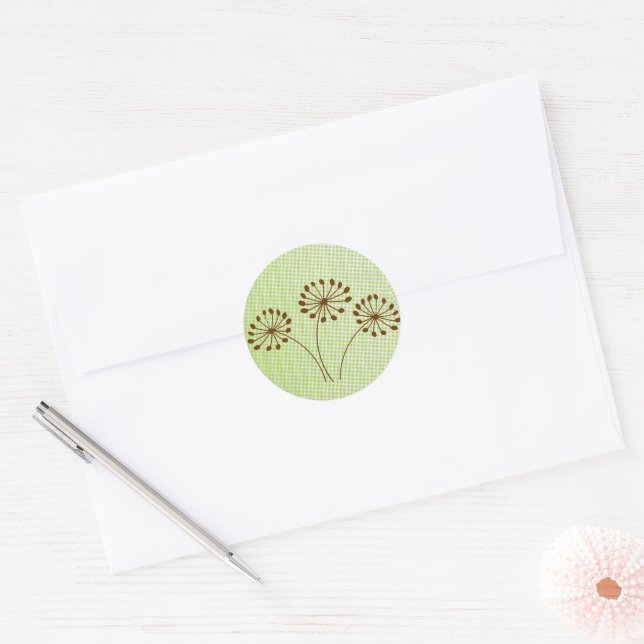 3 Stickers Brown Dandelion Fall Flower (Enveloppe)