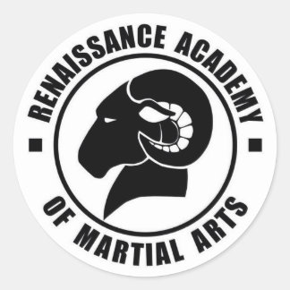 3" Stickers, Set of Six, White on Black Logo Classic Round Sticker