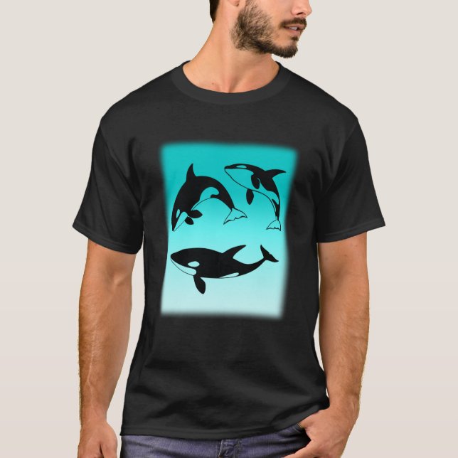 3 Swimming Orcas T-Shirt (Front)