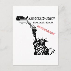 3 symbols white postcard