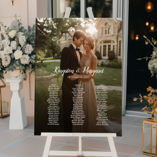 3 tables elegant photo wedding seating chart