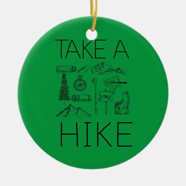 3 take a hike ceramic ornament (Front)