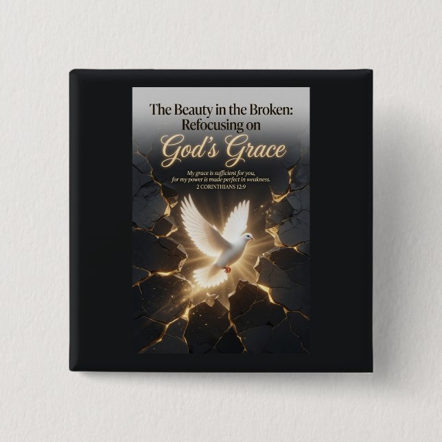 #3 The beauty in the broken  2 Inch Square Button (Front)