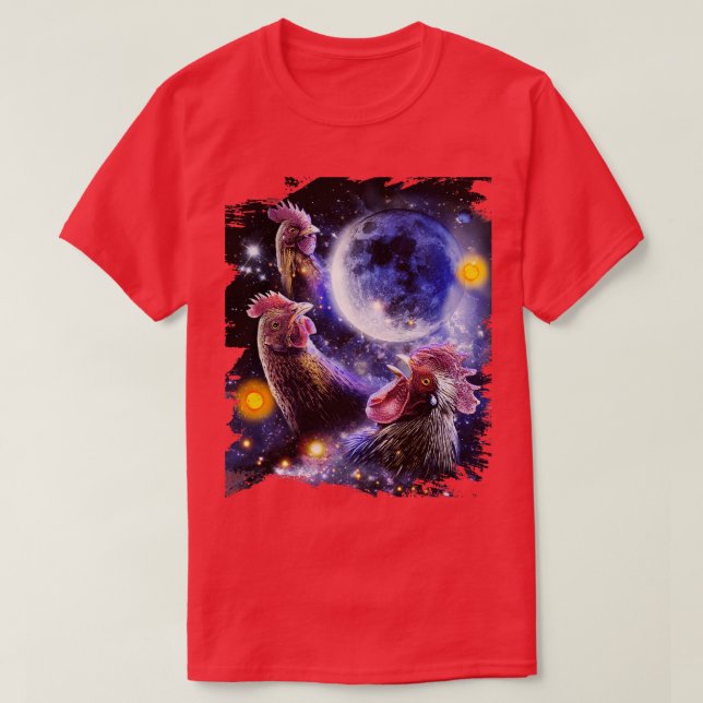3 Three Chicken Moon 1 T-Shirt (Design Front)