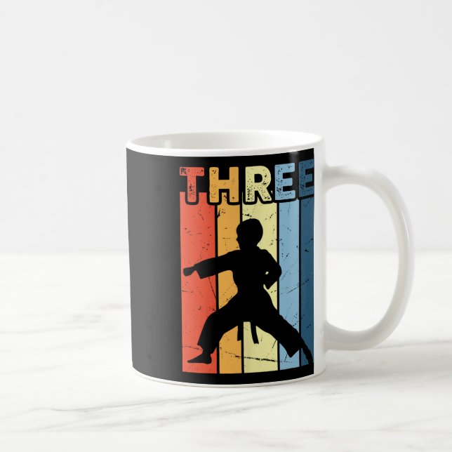 3 Three Karate Lover 3rd Birthday 3 Year Old Marti Coffee Mug (Right)