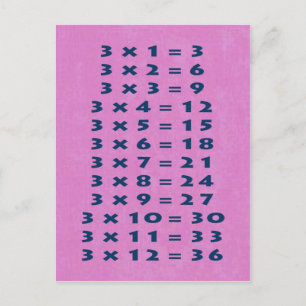 #3 Times Table Postcard Fun Kids & Teacher