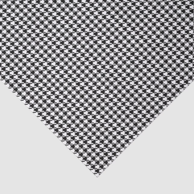 3 Tissue Sheets, Black White Houndstooth Pattern Paper (Detail)