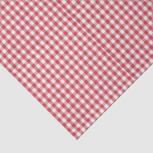 3 Tissue Sheets, Red & White Gingham Check Pattern Tissue Paper