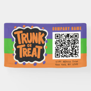 3 Toned Trunk or Treat Halloween QR Business Banner