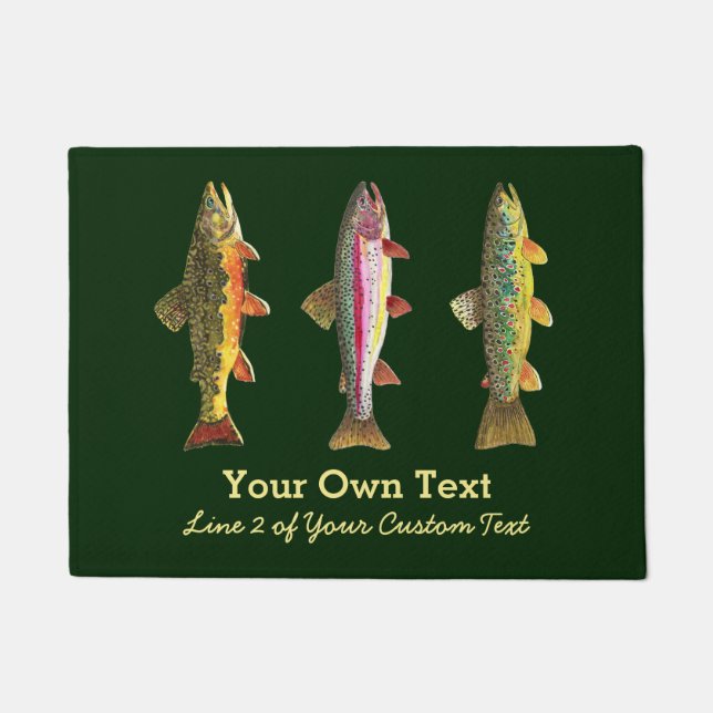 3 Trout for Decorating Home, Office, Business Doormat (Front)