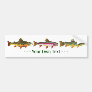 3 Trout for Fly Fishing Fishermen and Fisherwomen Bumper Sticker